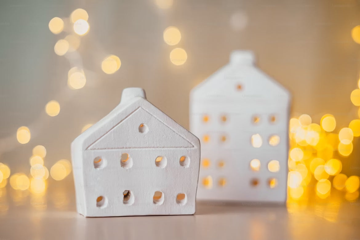 Holiday Tealight Christmas Houses Pottery Workshop