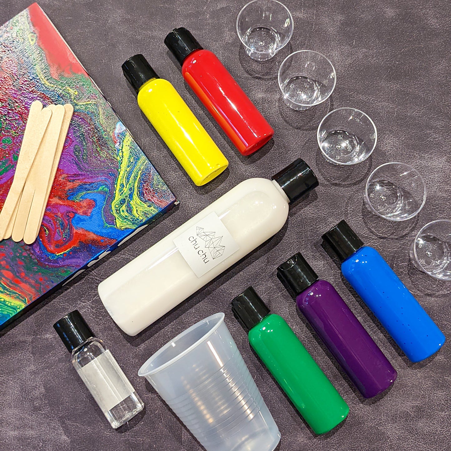 Fluid Pour Painting DIY Art Kit - Davie Street Rainbow