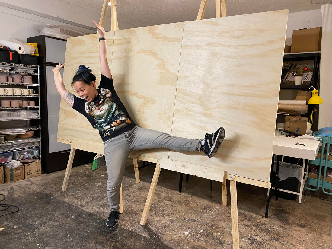 Giant Easels for Giant Murals