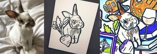 Meet Turnip the Dwarf Bunny - Wedding Mural