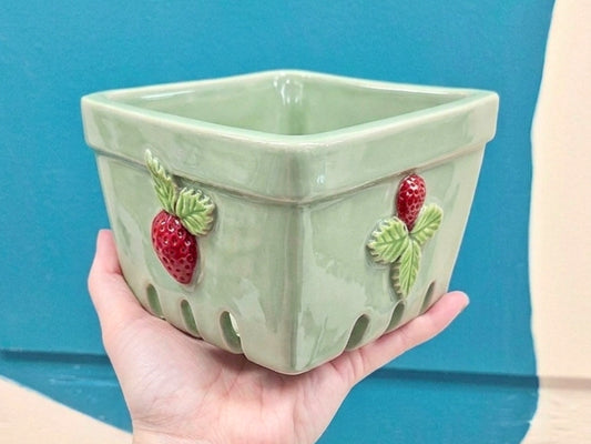 Strawberry Basket & Dish with Sprig Moulds Pottery Workshop