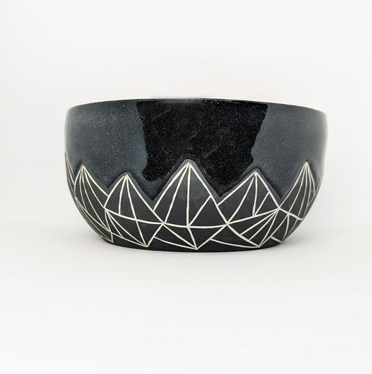 Geometric Mountain Bowl - Black