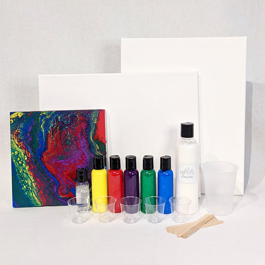 Fluid Pour Painting DIY Art Kit - Davie Street Rainbow