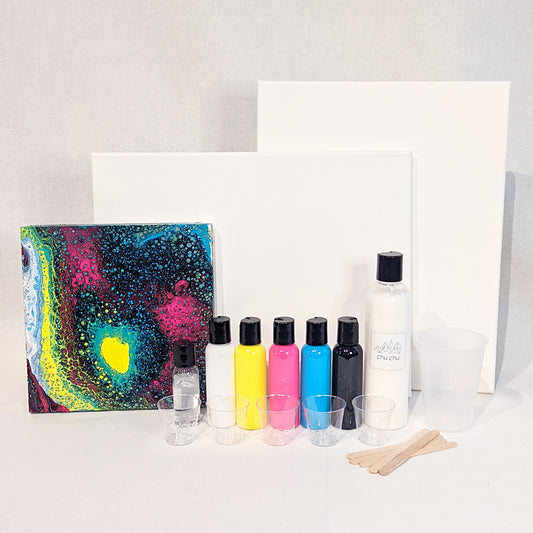 Fluid Pour Painting DIY Art Kit - Granville Neon