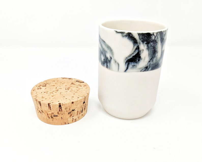 Metamorphic Marble Jar with Natural Cork Lid